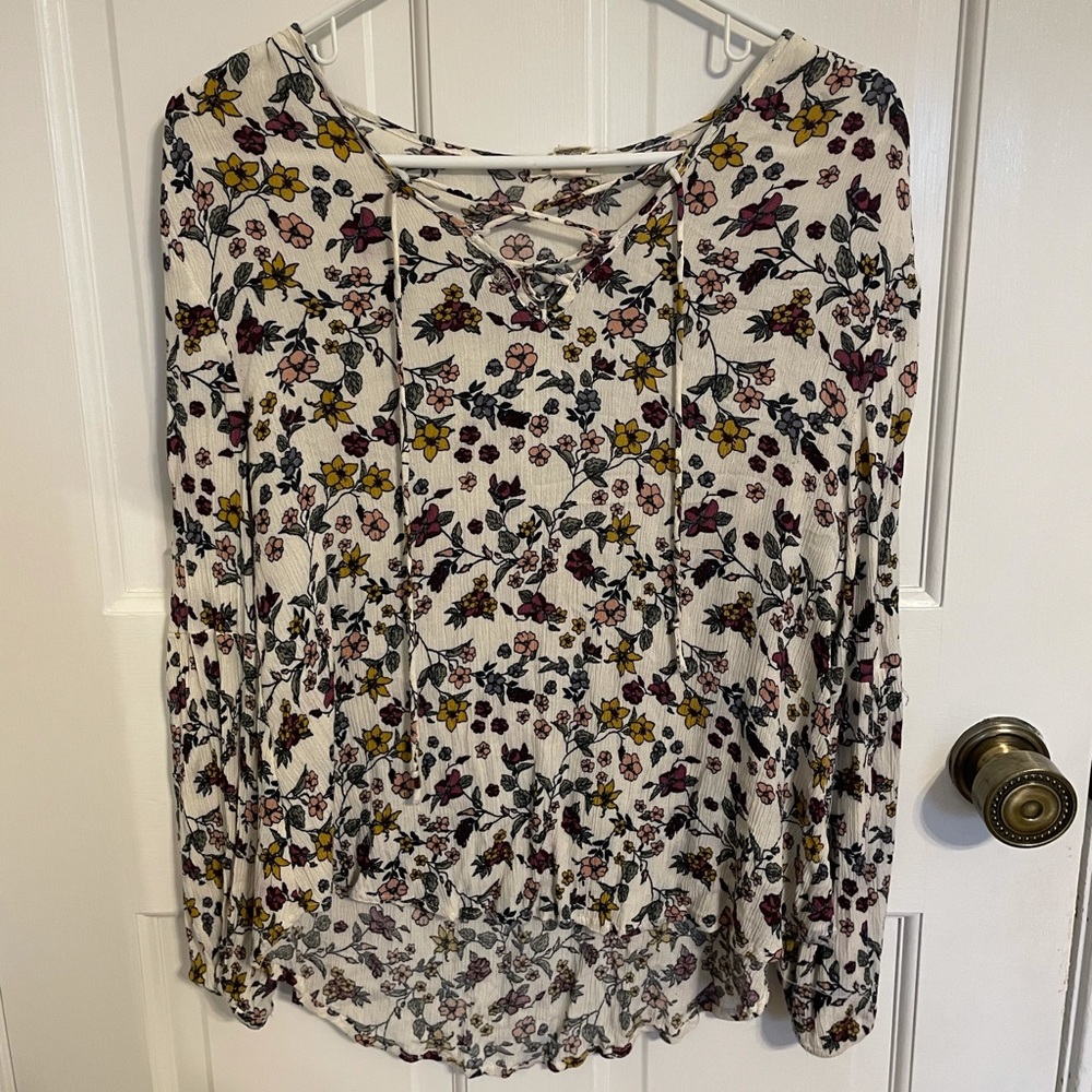 Floral Blouse with chest tie